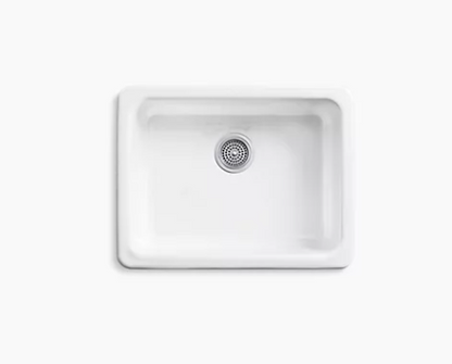 Kohler Iron/tones 24-1/4" X 18-3/4" X 8-1/4" Top-mount/undermount Single-bowl Kitchen Sink - White