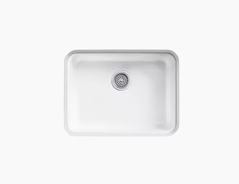 Kohler Iron/tones 24-1/4" X 18-3/4" X 8-1/4" Top-mount/undermount Single-bowl Kitchen Sink - White