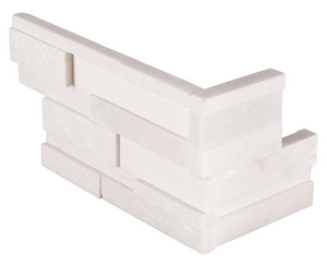 MSI ARCTIC WHITE 3D HONED LEDGER CORNER STACKED STONE