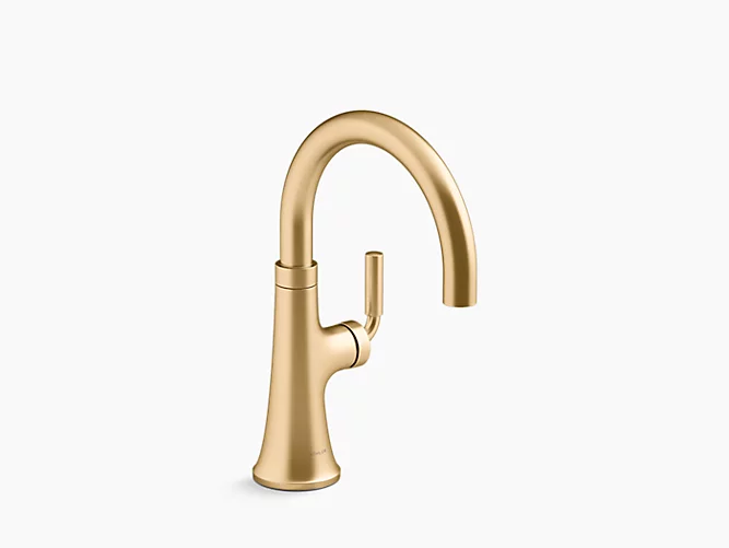 Kohler Tone 12" Modern Single Handle Bar Sink Faucet Vibrant Brushed Brass
