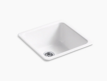 Kohler Iron/tones 20-7/8" X 20-7/8" X 10" Top-mount/undermount Single-bowl Kitchen Sink - White