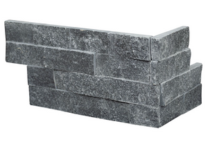 COSMIC BLACK SPLIT FACE CORNER STACKED STONE