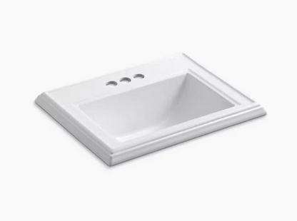 Kohler Memoirs Classic 17" X 10" Classic Drop-in Bathroom Sink With 4" Centerset Faucet Holes - White