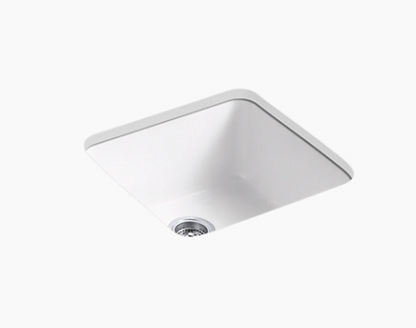 Kohler Iron/tones 20-7/8" X 20-7/8" X 10" Top-mount/undermount Single-bowl Kitchen Sink - White