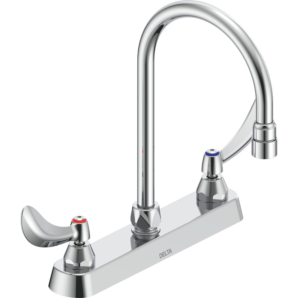 Delta Commercial Two Handle 8 in Cast Deck-Mount Faucet