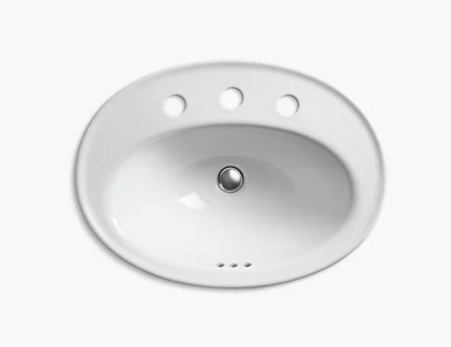 Kohler Serif Drop-in Bathroom Sink With 8" Widespread Faucet Holes
