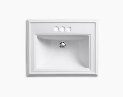 Kohler Memoirs Classic 17" X 10" Classic Drop-in Bathroom Sink With 4" Centerset Faucet Holes - White