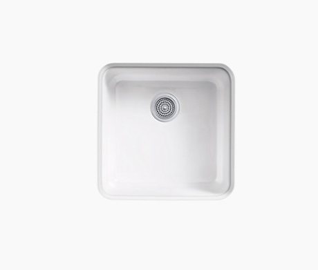 Kohler Iron/tones 20-7/8" X 20-7/8" X 10" Top-mount/undermount Single-bowl Kitchen Sink - White