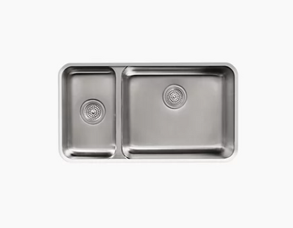 Kohler Undertone 31-1/2" X 18" X 9-3/4" Undermount High/low Double-bowl Kitchen Sink
