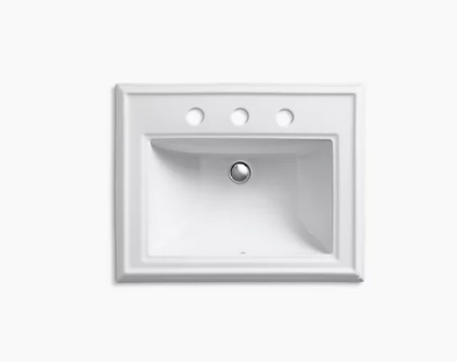 Kohler Memoirs Classic 17" X 10" Classic Drop-in Bathroom Sink With 8" Widespread Faucet Holes - Ice Grey