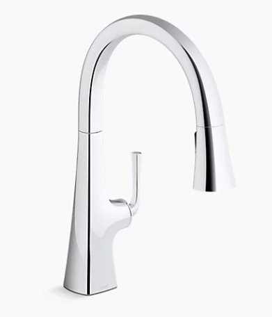 Kohler Graze Pull-down Kitchen Sink Faucet With Three-function Sprayhead - Chrome