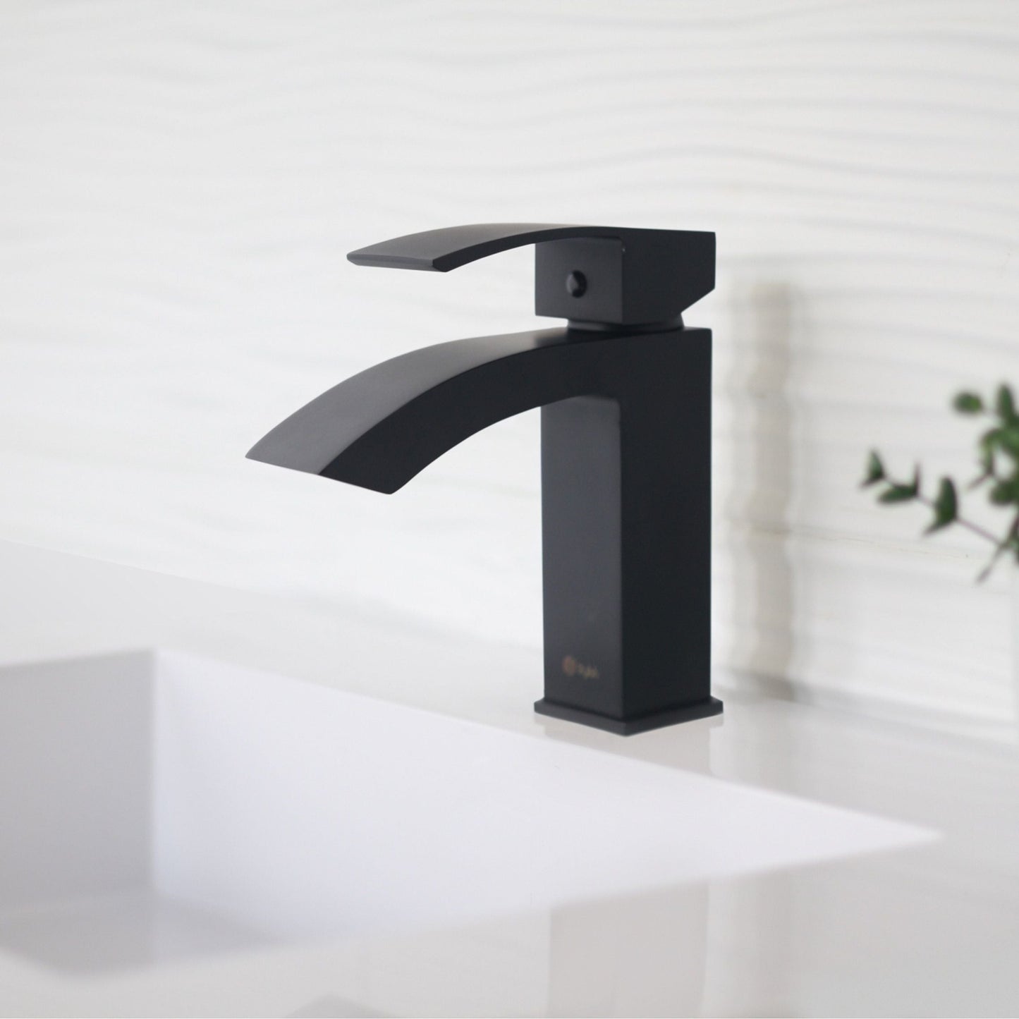 Stylish Sabana Single Handle 7" Bathroom Faucet for Single Hole Brass Basin Mixer Tap, Matte Black Finish B-109N