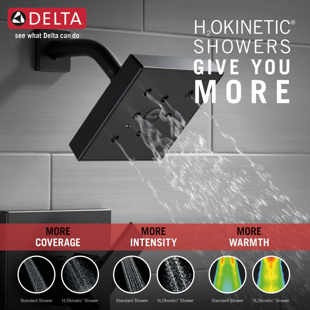 Delta ARA Monitor 14 Series H2Okinetic Tub & Shower Trim -Matte Black (Valve Sold Separately)