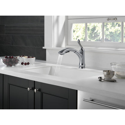 Delta LINDEN Single Handle Pull-Out Kitchen Faucet- Arctic Stainless