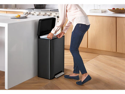 Kohler 13-Gallon Stainless Steel Step Can - Black