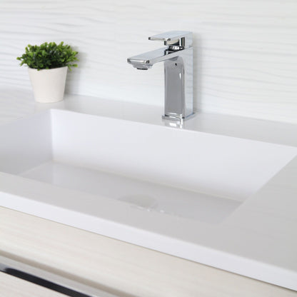 Stylish Vita Single Handle 6" Bathroom Faucet for Single Hole Brass Basin Mixer Tap, Polished Chrome Finish B-102C