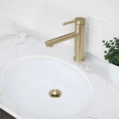 Stylish Toria 6" Single Handle Basin Bathroom Faucet in Brushed Gold Finish B-108G