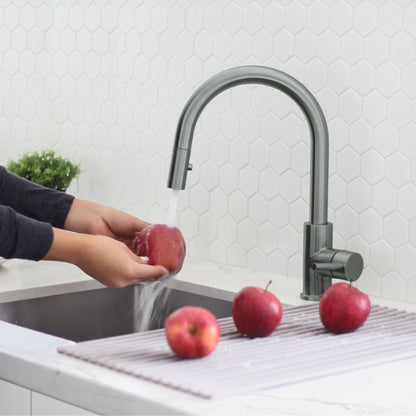 Stylish Modena 14" Kitchen Faucet Single Handle Pull Down Dual Mode Stainless Steel GunMetal Finish K-131P