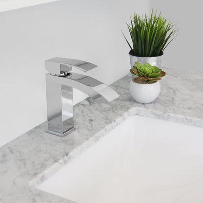 Stylish Sabana Single Handle 7" Bathroom Faucet for Single Hole Brass Basin Mixer Tap, Polished Chrome Finish B-109C