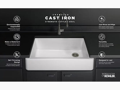 Kohler 32-1/2" Undermount Single-bowl Farmhouse Kitchen Sink