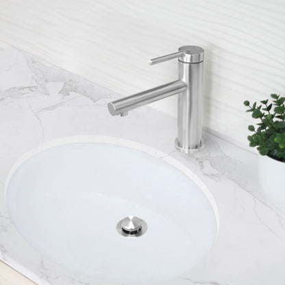Stylish Toria 6" Single Handle Basin Bathroom Faucet in Stainless Steel Finish B-108S