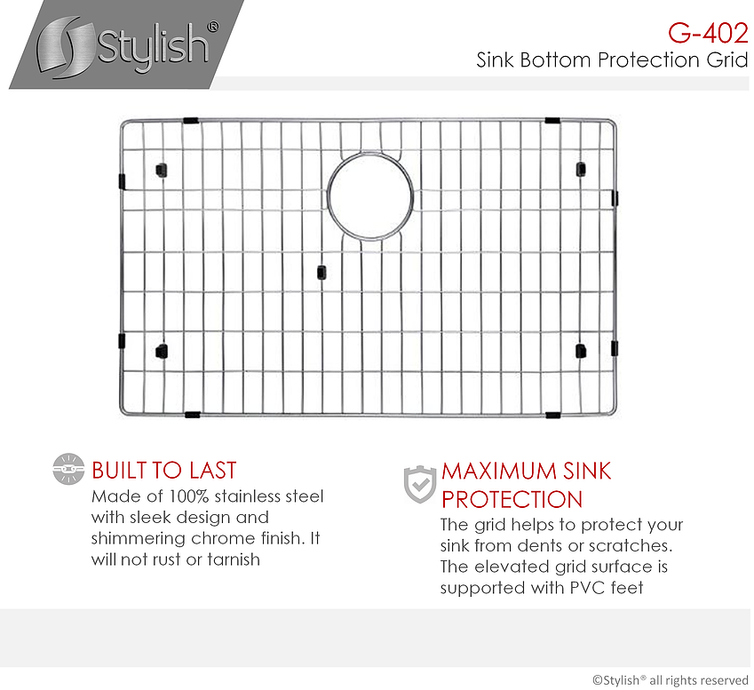 Stylish Kitchen Sink Bottom Protection Grid