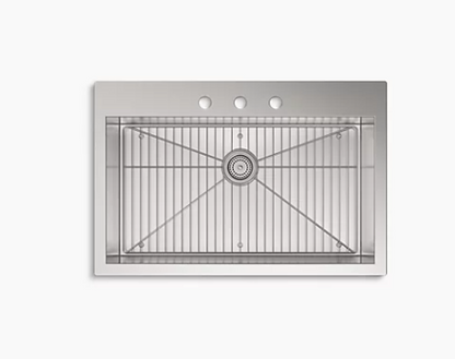 Kohler Vault 33" X 22" X 9-5/16" Top-mount/undermount Large Single-bowl Kitchen Sink With 3 Faucet Holes