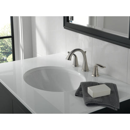Delta LAHARA Two Handle Widespread 3 Hole Bathroom Faucet- Stainless