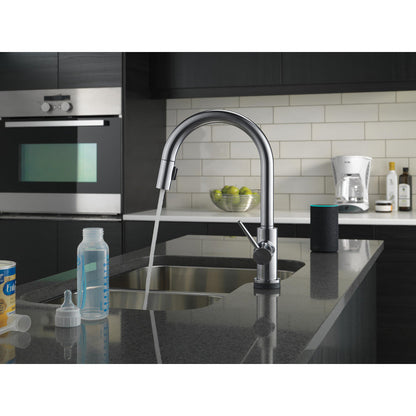 Delta TRINSIC VoiceIQ Single-Handle Pull-Down Kitchen Faucet with Touch2O Technology- Arctic Stainless