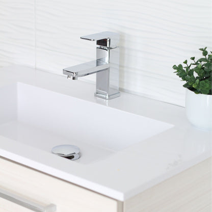 Stylish Alix Single Handle 6" Bathroom Faucet for Single Hole Brass Basin Mixer Tap, Polished Chrome Finish B-103C