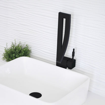 Stylish Vanessa 17.5" Bathroom Faucet Single Handle Matte Black Finish B-101N