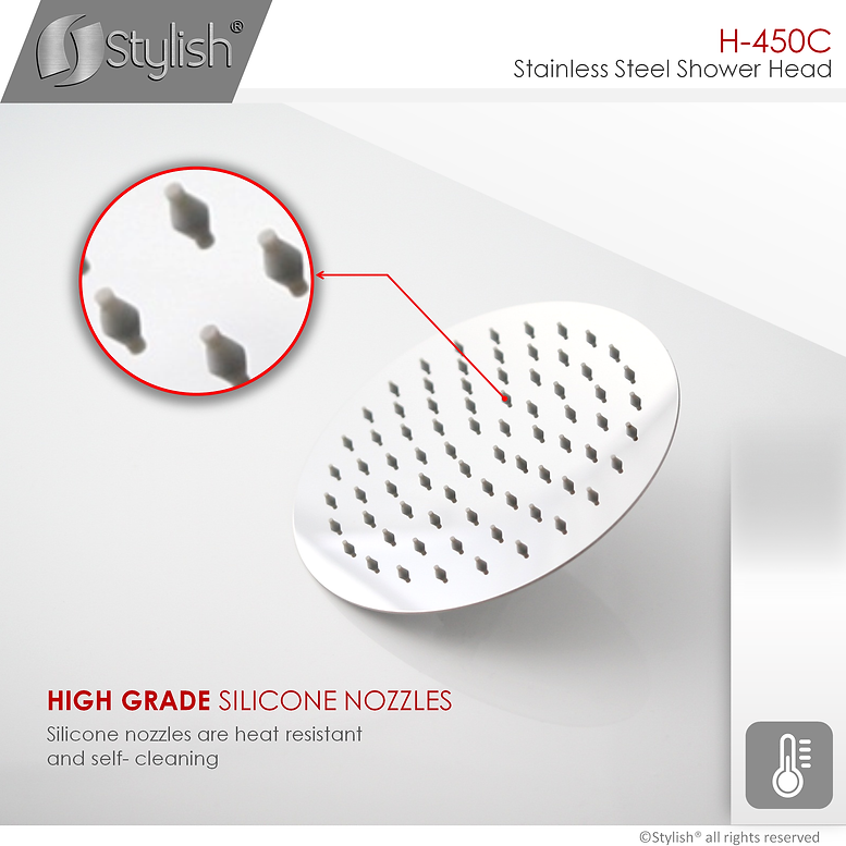 Stylish 8" Round Shower Head H-450C