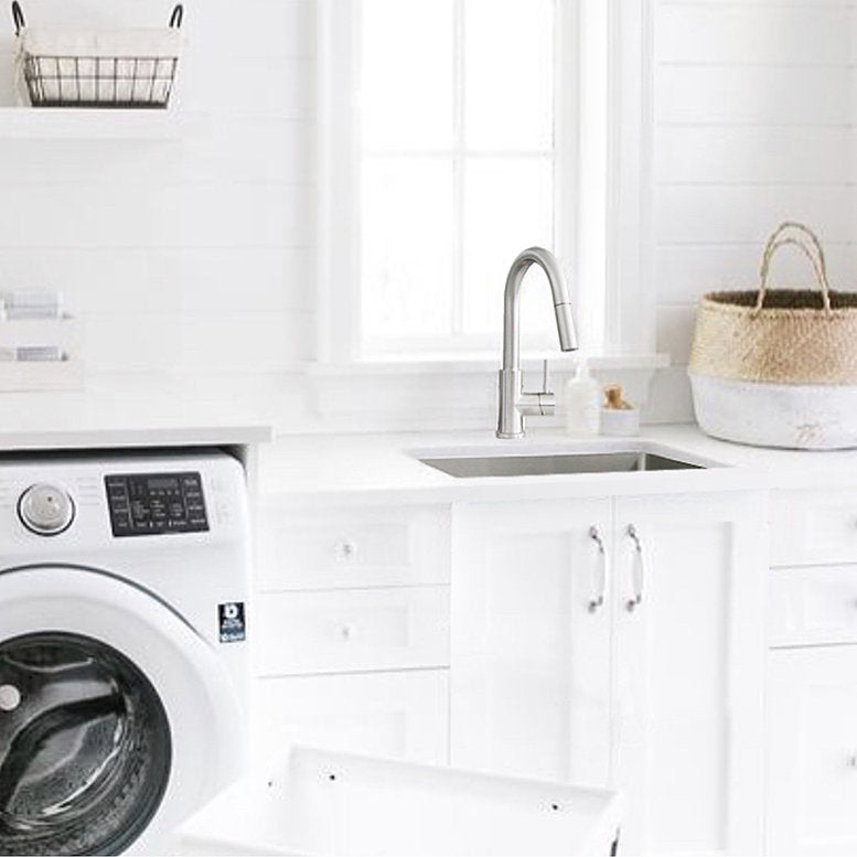 Stylish Spinel 22" x 18" Stainless Steel Single Bowl Undermount Laundry Sink S-320T