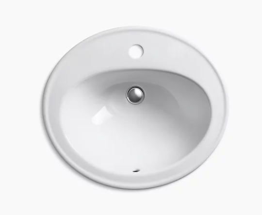 Kohler Pennington Drop-in Bathroom Sink With Single Faucet Hole - Biscuit