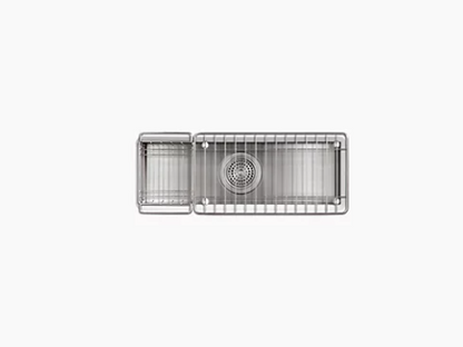 Kohler Undertone Trough 22" X 8-1/4" X 5-1/4" Undermount Single-bowl Kitchen Sink, Includes Wire Basket and Rack