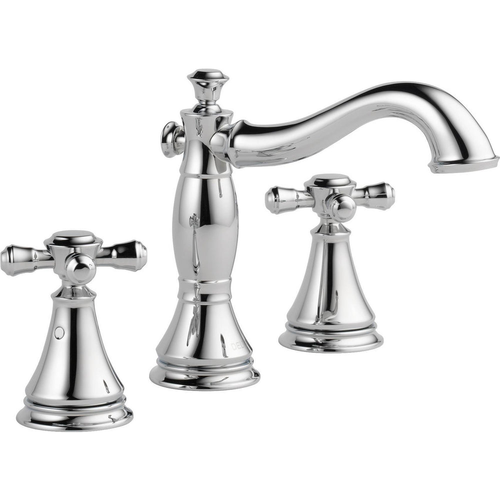 Delta CASSIDY Two Handle Widespread Bathroom Faucet With Metal Pop-Up