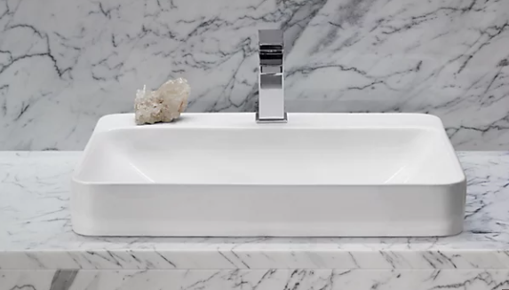 Kohler Vox Rectangle Vessel Bathroom Sink With Single Faucet Hole - Ice Grey