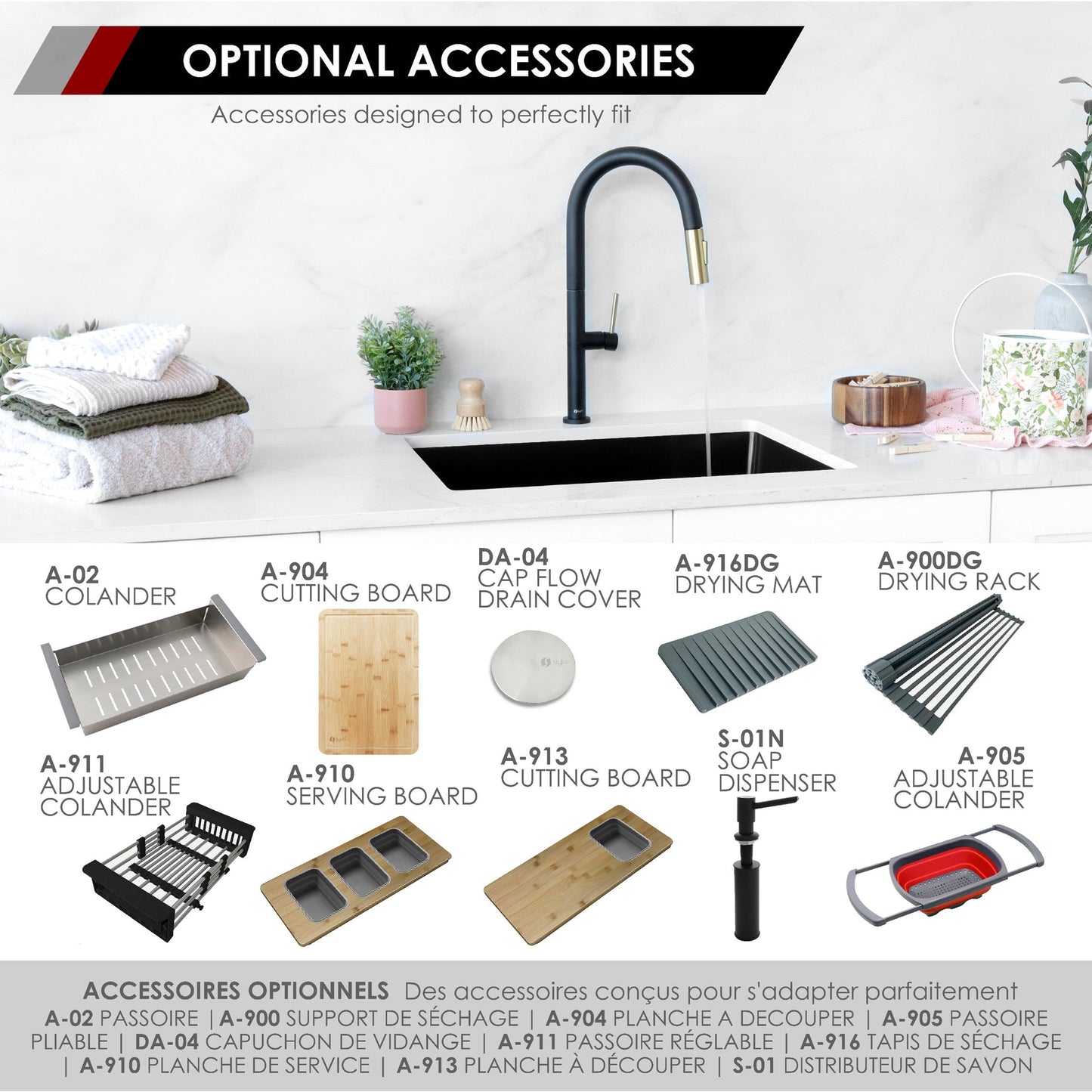 Stylish Black Dual Mount Single Bowl Composite Granite Laundry Sink With Strainer
