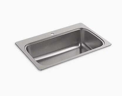 Kohler Verse 33" X 22" X 9-5/16" Top-mount Single-bowl Kitchen Sink With Single Faucet Hole