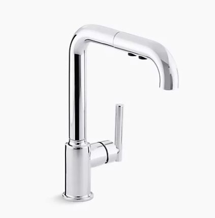Purist Single-hole Kitchen Sink Faucet With 8" Pull-out Spout - Polished Chrome