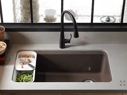 Kohler Riverby 33" X 22" X 9-5/8" Undermount Single-bowl Workstation Kitchen Sink With Accessories - White