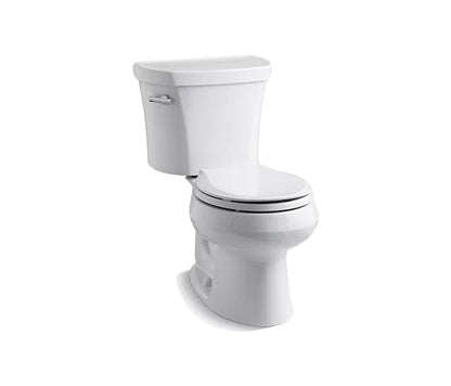 Kohler Wellworth Two Piece Elongated 1.28 GPF Toilet With Tank Cover Locks and 14" Rough in
