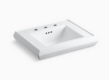 Kohler Memoirs Pedestal/console Table Bathroom Sink Basin With 8" Widespread Faucet Holes - White