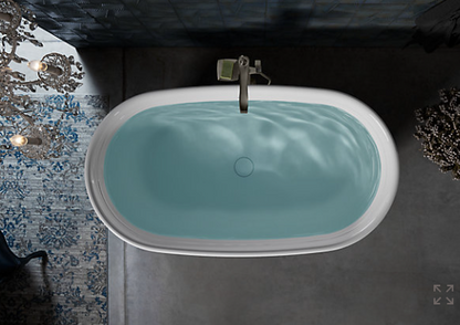 Memoirs 66-3/16" X 36-7/16" Freestanding Bath With Center Toe-tap Drain
