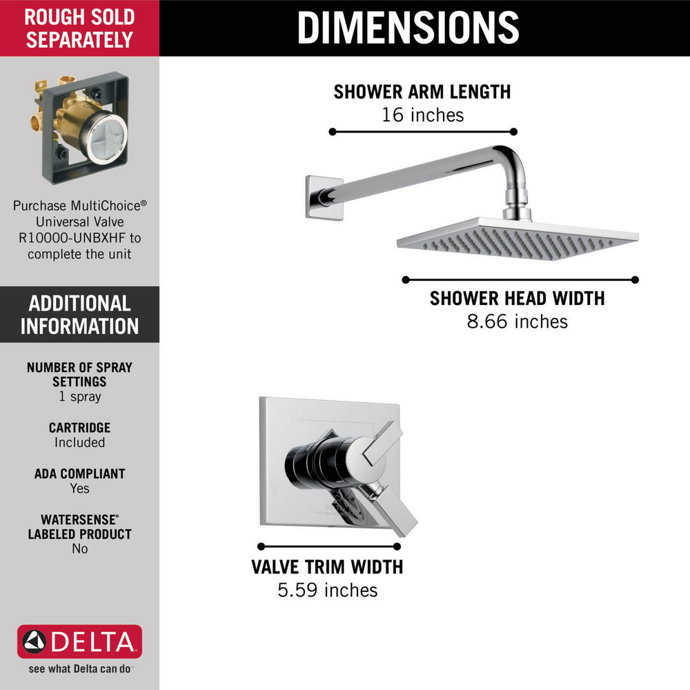 Delta VERO Monitor 17 Series Shower Trim -Chrome (Valve Sold Separately)