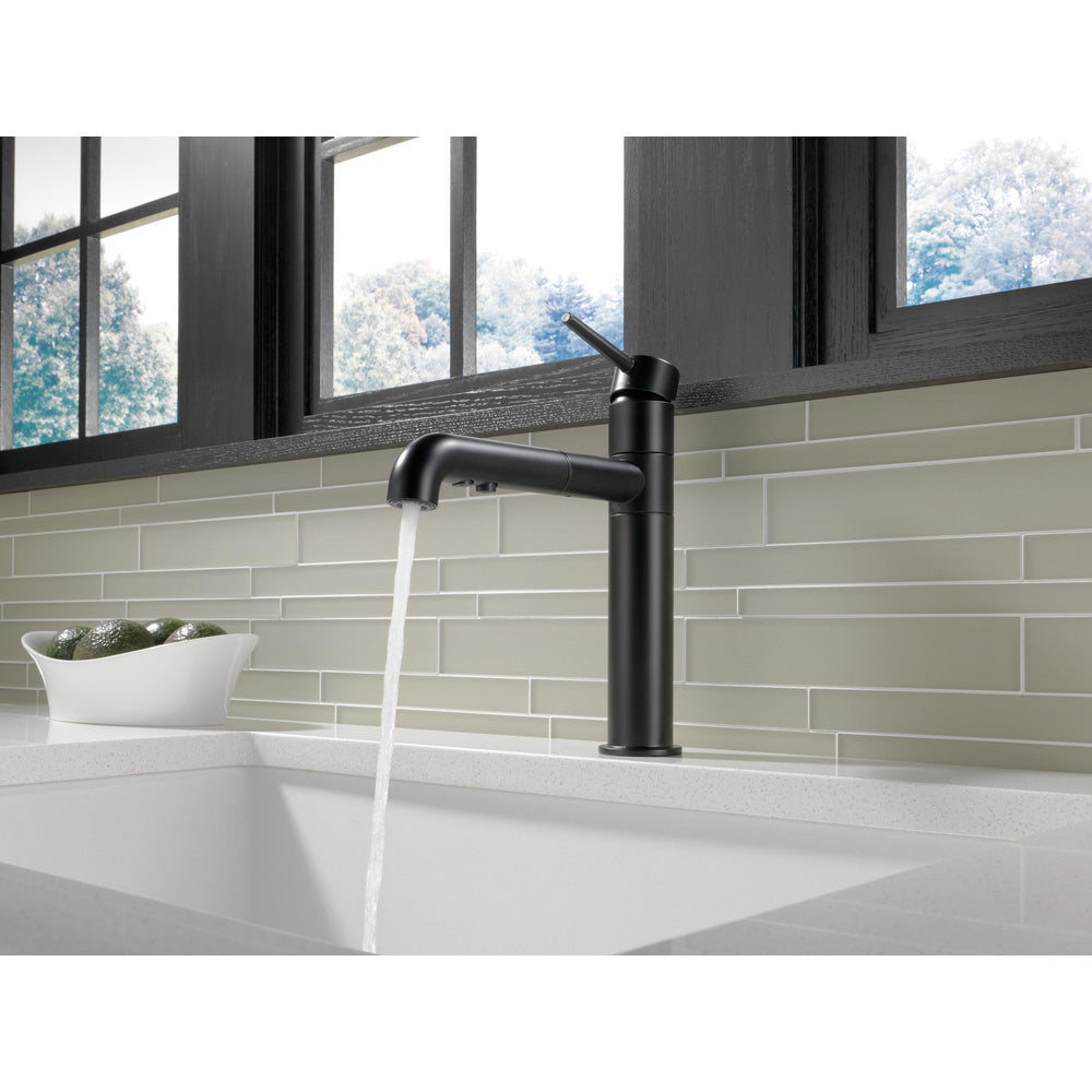 Delta TRINSIC Single Handle Pull-Out Kitchen Faucet- Matte Black