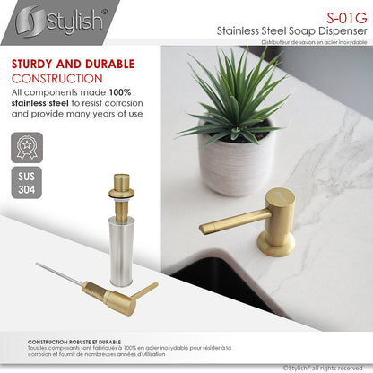 Stylish Stainless Steel Soap Dispenser Pump Liquid Hand Lotion Dispenser S-01G