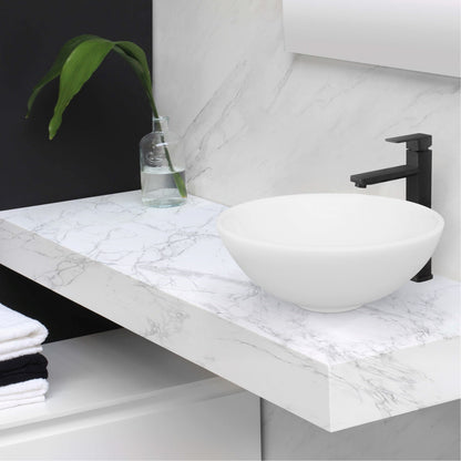 Stylish Showy 16" x 16" White Round Ceramic Vessel Bathroom Sink P-224