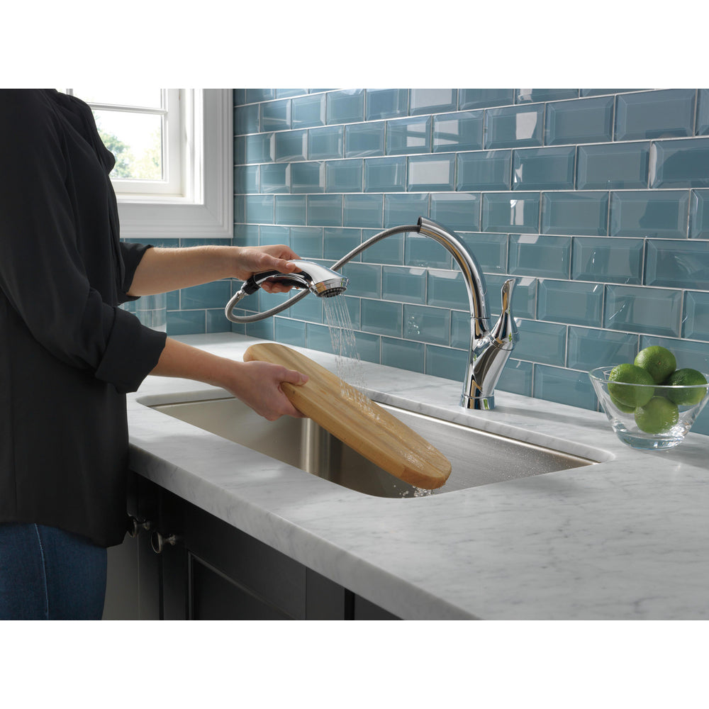 Delta LINDEN Single Handle Pull-Out Kitchen Faucet- Chrome