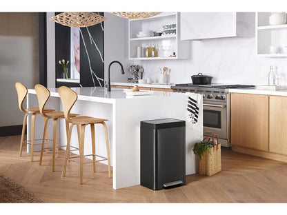 Kohler 13-Gallon Stainless Steel Step Can - Black